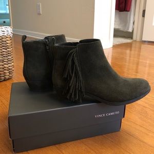 Vince Camuto Suede Olive Green Boots